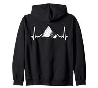 Badminton Shuttlecock court game sport Heartbeat BADMINTON Zip Hoodie