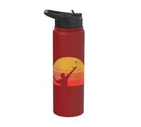 Badminton Shuttlecock Court Game Sport Sunset Badminton Stainless Steel Insulated Water Bottle