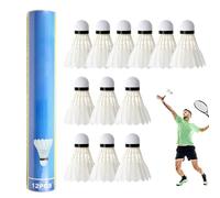 Badminton Shuttlecock - Trainer Pack | 12pcs Badminton Shuttlecocks Trainer Ball | Feather Stabilizer Ball | 12pcs Badminton Shuttlecocks Ball Trainer Shuttlecock This