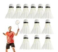 Badminton Shuttlecocks,Badminton Shuttlecocks in with 12 Pcs Badminton Ball - Stable and Durable Training Ball for Beach Racket Games Playground Yard Indoor Outdoor