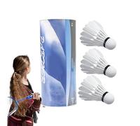 Badminton Shuttlecocks - Feather Ball, High Speed White Design | Durable Outdoor Practice Equipment with Stable Flight, Ideal for Youth Racket Games on Beach, Garden, or Indoor Courts