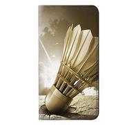 Badminton Sport Art PU Leather Flip Case Cover For Motorola One Macro, Moto G8 Play