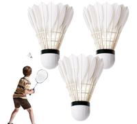 Badminton Steering Wheel | 3 Pack White Training Balls | Professional Duck Badminton Shuttlecocks, High Speed Balls for Young Players, Racquet Games