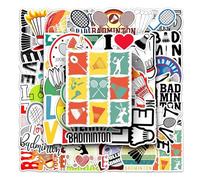 Badminton Stickers,Suitcase Stickers - Cartoon Badminton Water Bottle Waterproof Decals for Teens Kids