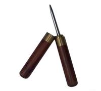 Badminton Stringing Cone Tool for Manual Racket Restringing - Wooden Handle, Stainless Steel Round Head, 17 cm, Dark Red