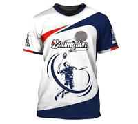 Badminton Team Sports T-Shirt for Men/Women O Neck Fitness Lovers Graphic Short Sleeve Outdoor Pullover Tops