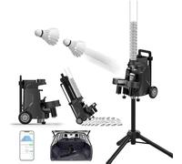 Badminton Trainer Robot (APP Control), Badminton Serving Machine (4-6 Hours Battery Life), Automatic Shuttlecock Feeder - 4 Levels of Height Adjustment, for Gym & School