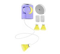 Badminton Training Machine - 8.3x12cm | Adjustable Height Rechargeable Self Training Sports Equipment | Remote Control Elastic Cord Shuttlecock Trainer For School Club Home Gym Playroom Practice Use