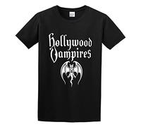 Badon Hollywood Vampires Band Hollywood Vampires 100% Cotton Mens Tshirt Size L Black
