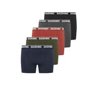 BadRhino 5 Pack Navy Blue/Grey/Green/Burnt Red/Black Boxers - Men's - Plus Size Curve