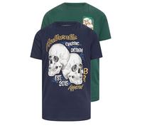 BadRhino Big & Tall 2 Pack & Navy Blue Skull Print Graphic T-Shirts - Men's - Plus Size Curve