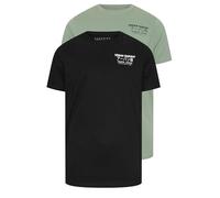 BadRhino Big & Tall 2 Pack & Sage Green 'Urban Samurai' T-Shirts - Men's - Plus Size Curve