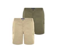 BadRhino Big & Tall 2 Pack Stone Brown & Green Stretch Cargo Shorts - Men's - Plus Size Curve