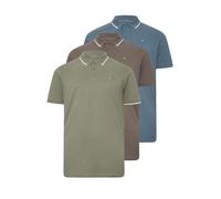 BadRhino Big & Tall 3 Pack Blue/Green/Brown Tipped Polo Shirt - Men's - Plus Size Curve