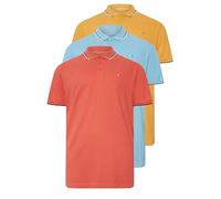BadRhino Big & Tall 3 Pack Blue & Yellow Tipped Polo Shirts - Men's - Plus Size Curve