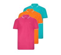 BadRhino Big & Tall 3 Pack & Orange Tipped Polo Shirts - Men's - Plus Size Curve