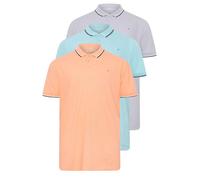 BadRhino Big & Tall 3 Pack & Orange Tipped Polo Shirts - Men's - Plus Size Curve