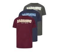 BadRhino Big & Tall 3 Pack Red & Navy Blue Scripted T-Shirts - Men's - Plus Size Curve