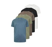 BadRhino Big & Tall 5 Pack Black//Marshmellow White/Brown/Blue Extra Long T-Shirts - Men's - Plus Size Curve