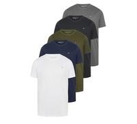 BadRhino Big & Tall 5 Pack Black/White/Navy Blue/Green/Grey Extra Long Core T-Shirts - Men's - Plus Size Curve