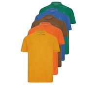 BadRhino Big & Tall 5 Pack Pumpkin & Blue Polo Shirts - Men's - Plus Size Curve
