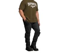 BadRhino Big & Tall Acid Wash Double Pocket Cargo Trousers - Men's - Plus Size Curve Black