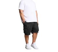 BadRhino Big & Tall Acid Washed Cargo Shorts - Men's - Plus Size Curve Black