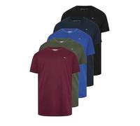 BadRhino Big & Tall Black/Red/Green/Blue/Navy Blue 5 Pack V-Neck T-Shirts - Men's - Plus Size Curve