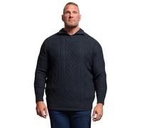 BadRhino Big & Tall Blue Cable Knit Quarter Zip Jumper - Men's - Plus Size Curve