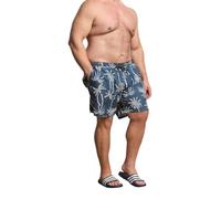 BadRhino Big & Tall Blue Dragon Print Swim Shorts - Men's - Plus Size Curve