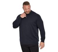 BadRhino Big & Tall Blue Knitted Long Sleeve Polo Shirt - Men's - Plus Size Curve