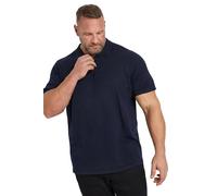 BadRhino Big & Tall Blue Knitted Short Sleeve Polo Shirt - Men's - Plus Size Curve