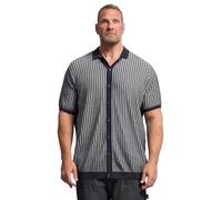 BadRhino Big & Tall Blue Knitted Stripe Shirt - Men's - Plus Size Curve