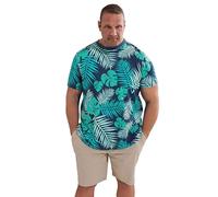 BadRhino Big & Tall Blue Leaf Printed T-Shirt - Men's - Plus Size Curve