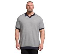 BadRhino Big & Tall Blue Pattern Knitted Trophy Polo - Men's - Plus Size Curve
