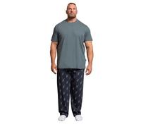 BadRhino Big & Tall Blue & Storm Blue Stag Pyjama Set - Men's - Plus Size Curve