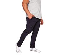BadRhino Big & Tall Blue Stretch Combat Cargo Trousers - Men's - Plus Size Curve