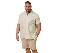 BadRhino Big & Tall Brown Floral Embroidered Shirt - Men's - Plus Size Curve