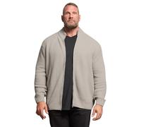 BadRhino Big & Tall Brown Wool Zip Through Jumper - Men's - Plus Size Curve