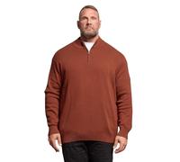 BadRhino Big & Tall Burnt Red Milano Quarter Zip Jumper - Men's - Plus Size Curve