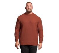 BadRhino Big & Tall Burnt Red Textured Crew Neck Knitted Jumper - Men's - Plus Size Curve