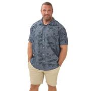 BadRhino Big & Tall Chambray Leaf Shirt - Men's - Plus Size Curve Blue
