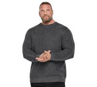 BadRhino Big & Tall Charcoal Acid Wash Jumper - Men's - Plus Size Curve
