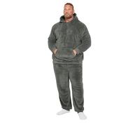 BadRhino Big & Tall Charcoal Super Soft Borg Lounge Set - Men's - Plus Size Curve