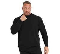 BadRhino Big & Tall Crew Neck Knitted Jumper - Men's - Plus Size Curve Black