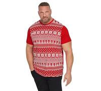 BadRhino Big & Tall Fairisle Christmas Graphic T-Shirt - Men's - Plus Size Curve Red