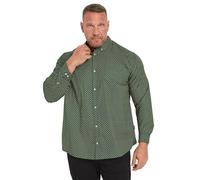 BadRhino Big & Tall Geometric Print Party Shirt - Men's - Plus Size Curve Green