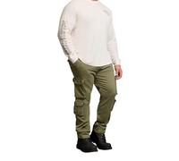 BadRhino Big & Tall Green Cargo Trousers - Men's - Plus Size Curve