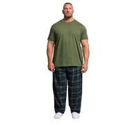 BadRhino Big & Tall Green Check Pyjama Set - Men's - Plus Size Curve