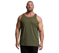 BadRhino Big & Tall Green Extra Long Plain Vest Top - Men's - Plus Size Curve